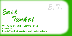 emil tunkel business card